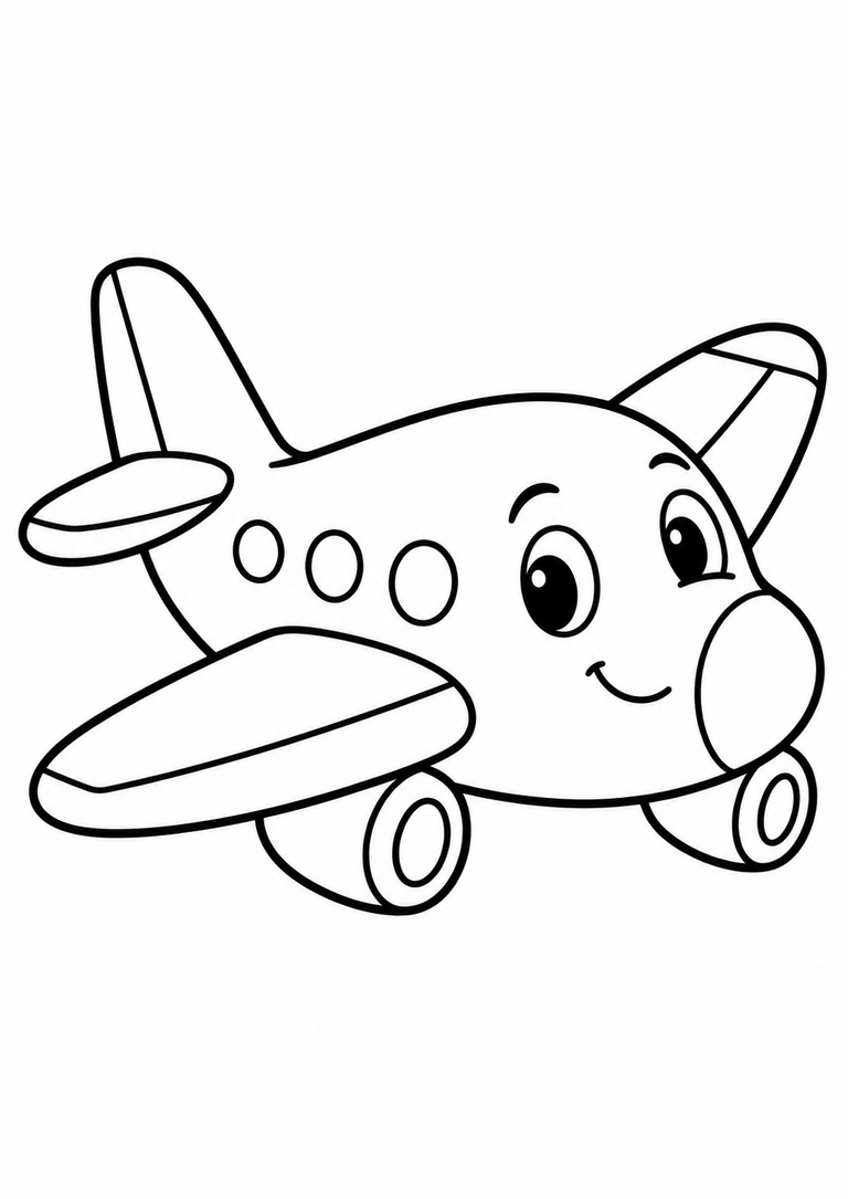 Dibujo de un avión para colorear