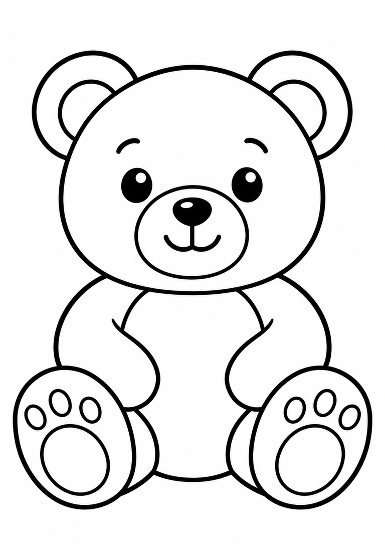 Dibujo de un osito de peluche para colorear