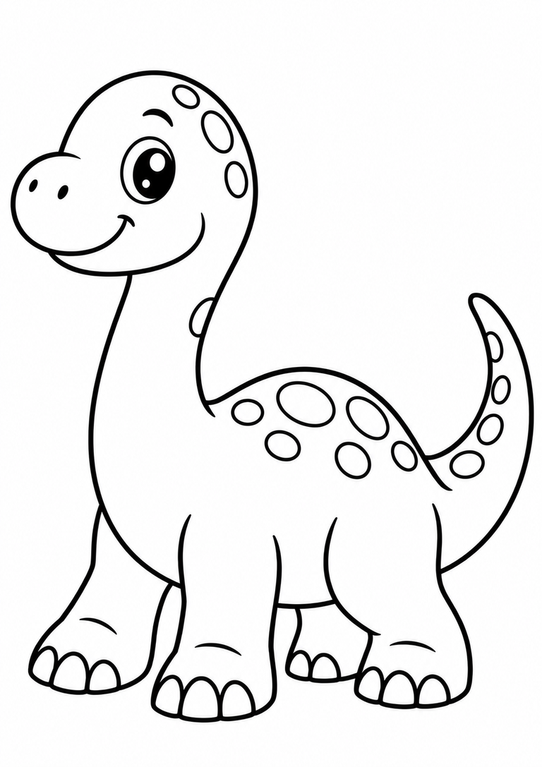 Dibujo infantil de un dinosaurio para colorear